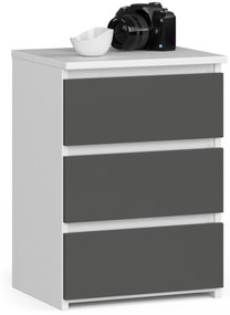 Komoda CL3 40 cm biela/grafitovo sivá