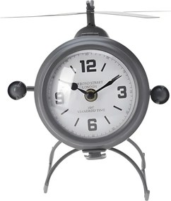 Stolné hodiny Helikoptéra – sivá 21 × 22 × 21 cm
