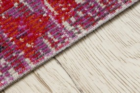 Koberec MUNDO D7701 romby, boho outdoor ružový / béžový