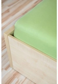 AMIDO-EXQUISIT Zelená plachta na posteľ Jersey Superstretch Rozmer: 120/140 x 200 cm W1_074