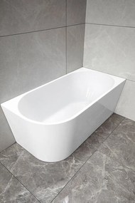 Aqualine Aqualine, TIBERA R rohová stojaca vaňa 150x75cm, biela, E1037