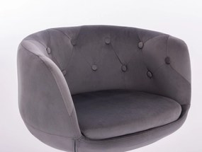 LuxuryForm Barová stolička MONTANA VELUR na čiernom tanieri - šedá