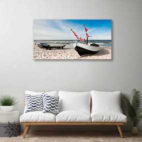 Obraz Canvas Loďka pláž príroda 120x60 cm