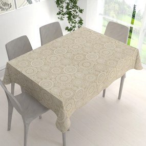 Biante Dekoračný obdĺžnikový obrus Leona LN-170 Biele mandaly na režnom 60x100 cm
