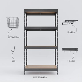 Régal RIVET PACK 180x90x45cm s RIVET príslušenstvom