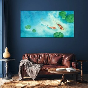 Skleneny obraz Maľovanie zvierat ryby koi