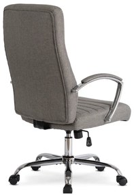 Vintino kancelárska otočná stolička LEONARD siva s chrómovými nohami a vysokým operadlom