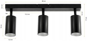 BERGE LED stropné svietidlo VIKI SILVER - 3xGU10 - čierne