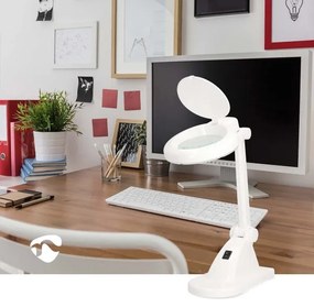 Nedis MAGLE1WT - LED stolná lampa s lupou LED/6W/230V biela