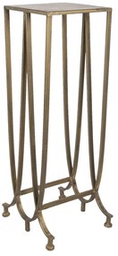 Zlatý kovový odkladací stolík s držiakom na časopisy - 36 * 31 * 90 cm