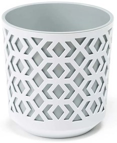 PLASTOVÝ KVETINÁČ ETNIC SADA 2KS 14,8X13,9 CM+20,1X19,5 CM BIELA