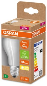 OSRAM LED žiarovka E27 A60 4W 840lm 3 000K matná