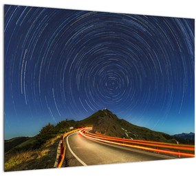 Sklenený obraz rotujúcich hviezd (70x50 cm)
