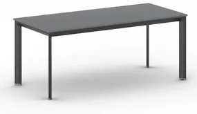Kancelársky stôl PRIMO INVITATION, čierna podnož, 1800 x 800 mm, grafitová