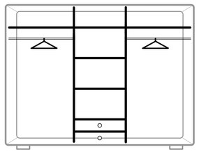 Šatníková skriňa Flaminia 3D2S (dub artisan + grafit). Vlastná spoľahlivá doprava až k Vám domov. 1035370