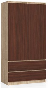 Šatníková skriňa Safwan  (dub sonoma + wenge). Vlastná spoľahlivá doprava až k Vám domov. 1069445
