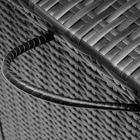 Casaria Polyratanový úložný box RICCO, 122x56 61cm, čierna