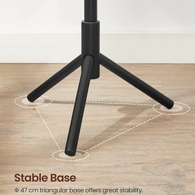 Stojací vešiak v tvare stromu s 8 háčikmi, 3 možnosti výšky, čierny