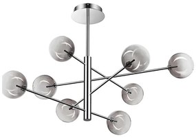 Ideal Lux - LED Luster na tyči EQUINOXE 8xG4/2W/230V pr. 128 cm chróm/dymová