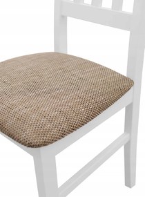 BIRD Meble Sada 6 x Drevená jedálenská stolička do jedálne a kuchyne BOS04 biela/béžová