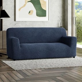 Bielastické poťahy MOSAICO modré trojkreslo (š. 170 - 220 cm)