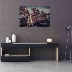 Obraz - Vikingský bojovník (90x60 cm)