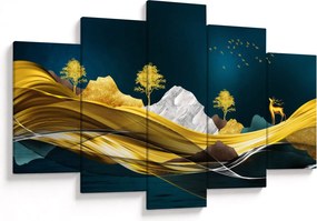 Obraz - Jeleň v krajine (150x105 cm)