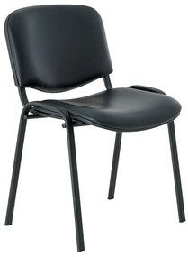 Kožená konferenčná stolička ISO - čierne nohy, čierna