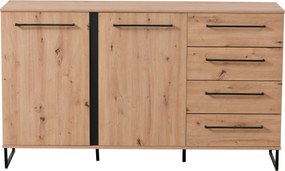 XXXLutz KOMODA, čierna, farba duba, 159/95/42 cm Xora - Komody - 000834005707