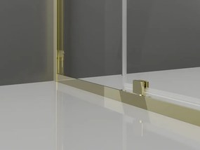 Mexen Exo, výklopný sprchový kút 135 x 100 cm, číre sklo, zlatá, 819-135-100-50-00