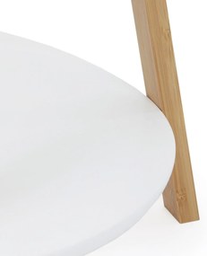 Autronic - Věšák dřevěný stojanový, masiv bambus, bílá barva + přírodní odstín - DR-N1004 WT