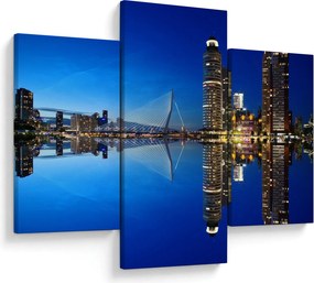 Obraz - nočný Rotterdam (90x60 cm)