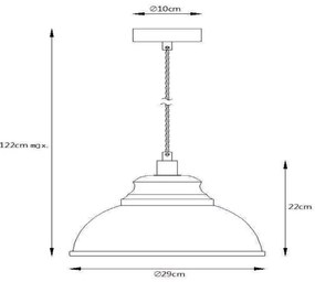 Lucide 34400/29/68 - Závesné svietidlo ISLA 1xE14/40W/230V modrá