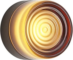 Dizajnové nástenné svietidlo tmavý bronz s jantárovým sklom IP44 - Michele