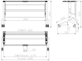 Mobilný stôl PRIMO MOVE, 1400 x 600 mm, čierna podnož, sivá