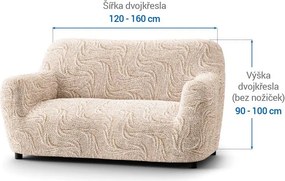 Bielastické poťahy BRILLANTE béžové dvojkreslo (š. 120 - 160 cm)
