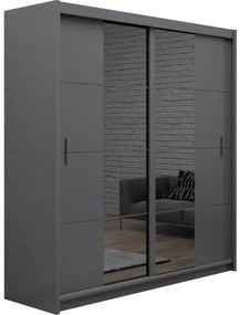 Skriňa Porto 203 grafit/zrkadlo