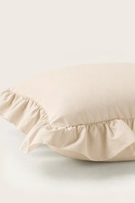 Saténová obliečka na vankúš RUFFY PREMIUM béžová Rozmer: 40x40 cm
