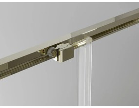 Mexen Exo, posuvný štvorcový sprchový kút 70 x 70 cm, číre sklo, zlatá, 8111-070-070-50-00