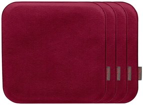 Magma Podložka na sedenie Avaro, 4 kusy (hranatý tvar, vínová)  (100247989)