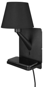 Matne čierne nástenné svietidlo Comfort – Trio