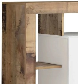 Komoda LENOR bela/rjava