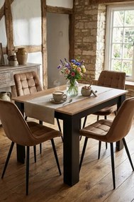 Jedálenská stolička BERA zamatová hnedá / čierne nohy