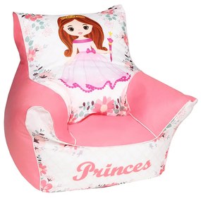 Detský sedací vak s princeznou | ružový