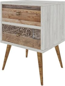 Sconto Nočný stolík LIZA MALMÖ biela/orech