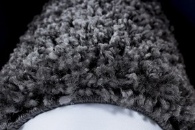 Ayyildiz, Kusový koberec Life Shaggy 1503 grey kruh, 200x200 (priemer) kruh, šedá, obývacia izba