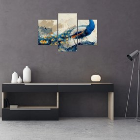 Obraz - Páv, maľba (90x60 cm)