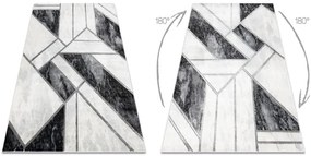 Koberec EMERALD exkluzívny 81953 glamour, styl marmur, geometrický čierny / strieborný