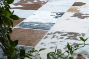 Koberec PATCHWORK 21720 béžový/hnedý - imitácia kože krava, romby