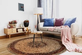 Koberec POLONIA KORDOBA 25 rozeta / rám, svetlý rubín kruh